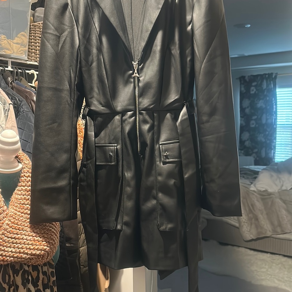 Black Vegan leather jumpsuit